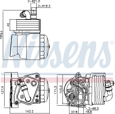 Nissens 91323 - Radiator ulei, ulei motor parts5.com