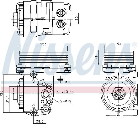 Nissens 91327 - Radiator ulei, ulei motor parts5.com