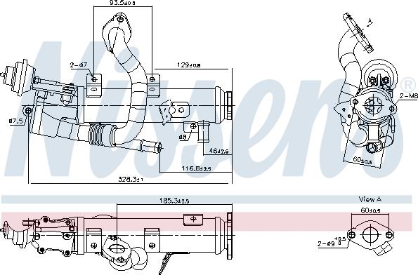 Nissens 989448 - Cooler, exhaust gas recirculation parts5.com