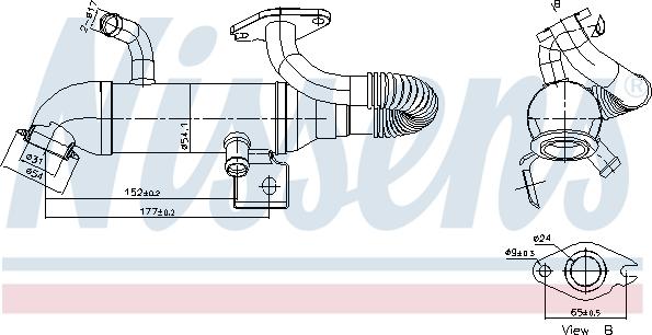 Nissens 989408 - Elemento enfriador, reciclaje gases escape parts5.com