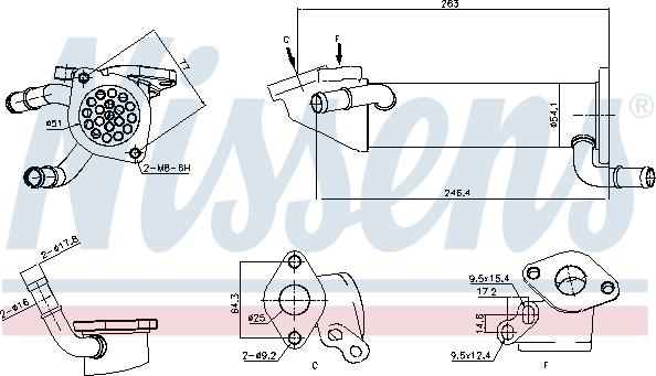 Nissens 989282 - Elemento enfriador, reciclaje gases escape parts5.com