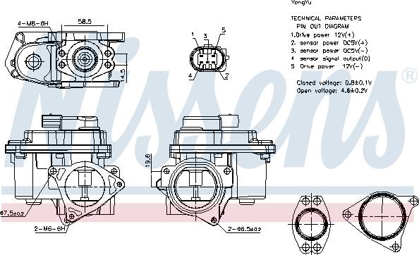 Nissens 98192 - Zawór AGR parts5.com