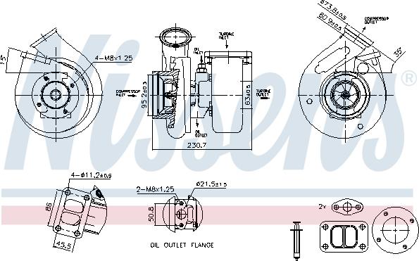 Nissens 93663 - Турбина, принудително пълнене с въздух parts5.com