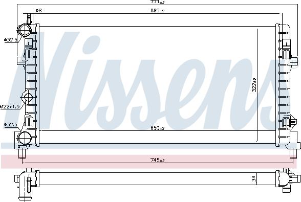 Nissens 640012 - Chłodnica, układ chłodzenia silnika parts5.com