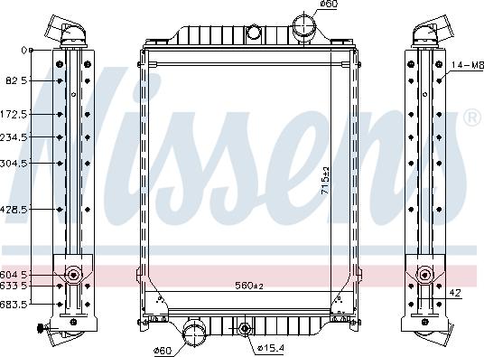 Nissens 606366 - Hűtő, motorhűtés parts5.com