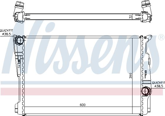 Nissens 60808 - Radiaator,mootorijahutus parts5.com