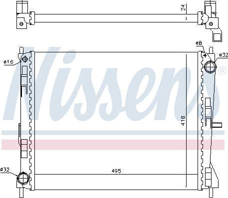 Nissens 637605 - Radiador, refrigeración del motor parts5.com