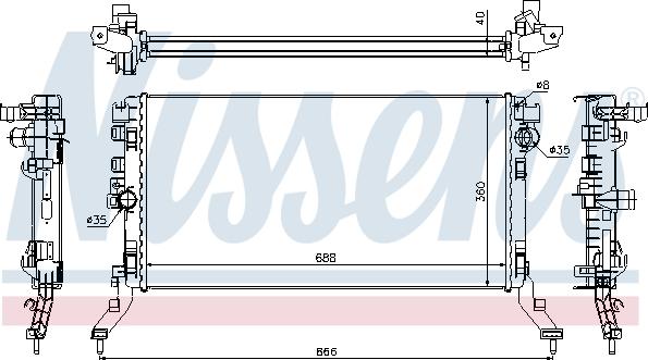 Nissens 637619 - Radiator, engine cooling parts5.com