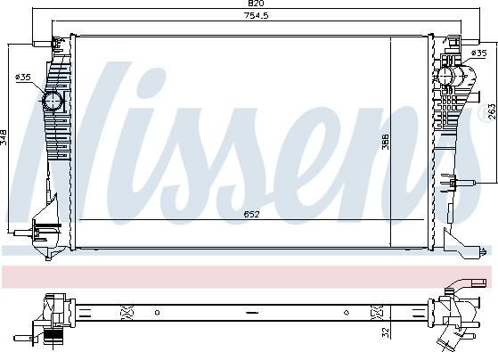 Nissens 637617 - Радиатор, охлаждение двигателя parts5.com