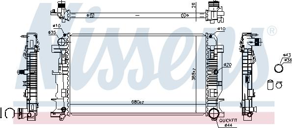 Nissens 67156A - Hladnjak, hlađenje motora parts5.com