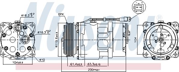 Nissens 89055 - Kompresor, klima-uređaj parts5.com