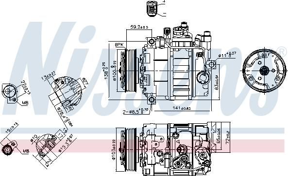 Nissens 89052 - Kompresor, klimatizace parts5.com