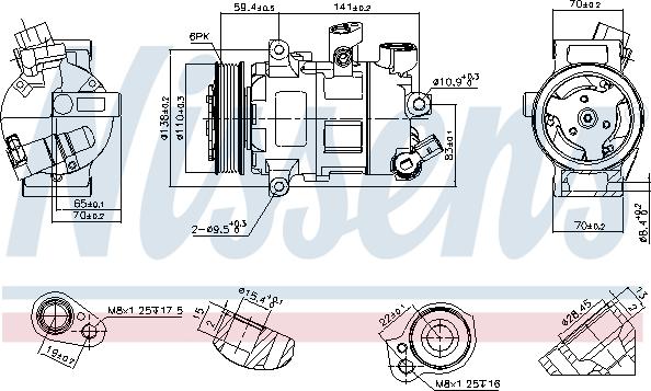 Nissens 890607 - Compresor, aire acondicionado parts5.com