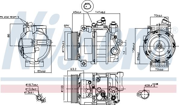 Nissens 890634 - Compresor, climatizare parts5.com