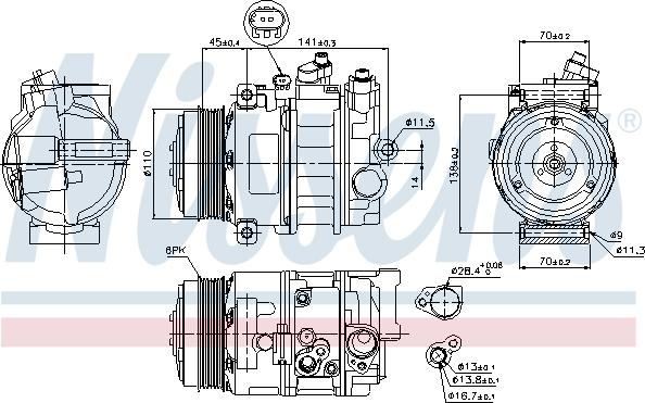 Nissens 89039 - Kompresor, klimatizace parts5.com