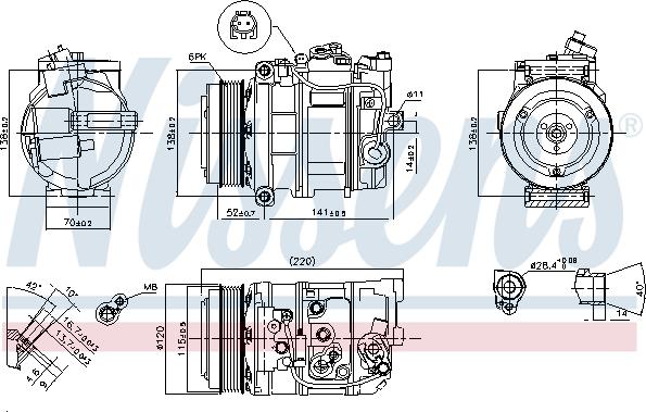 Nissens 890379 - Compresor, climatizare parts5.com