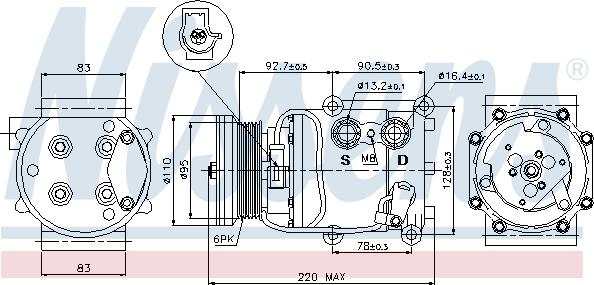 Nissens 89071 - Compresor, aire acondicionado parts5.com