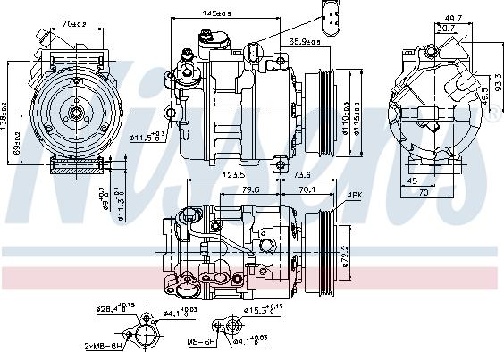 Nissens 89073 - Compresor, climatizare parts5.com