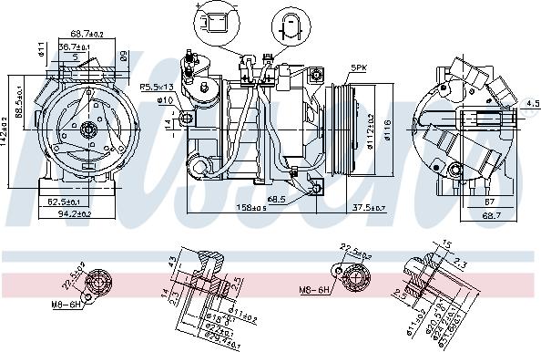 Nissens 89350 - Compresor, climatizare parts5.com