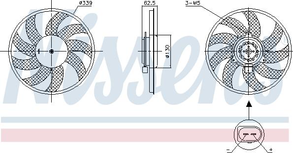 Nissens 850105 - Вентилятор, охлаждение двигателя parts5.com