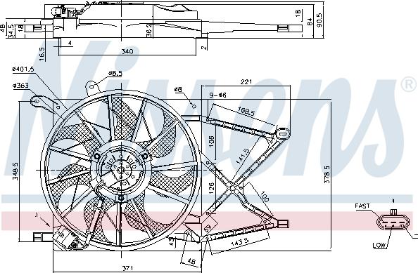 Nissens 85154 - Ventilator, radiator parts5.com