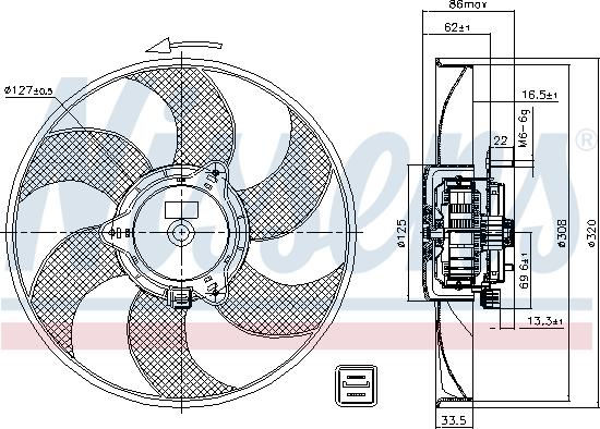 Nissens 85705 - Větrák, chlazení motoru parts5.com