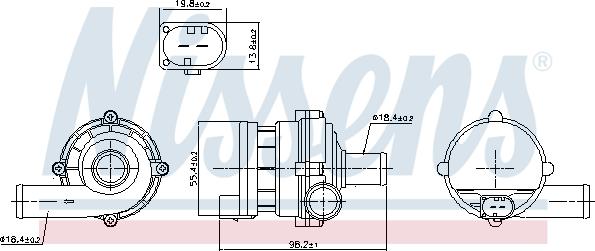 Nissens 832169 - Pompa apa suplimentar parts5.com