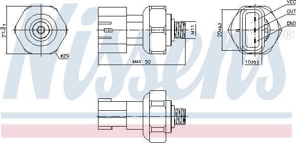 Nissens 301090 - Tlačna sklopka, klima-uređaj parts5.com