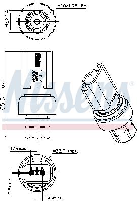 Nissens 301102 - Pressure Switch, air conditioning parts5.com