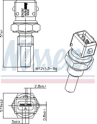 Nissens 207041 - Snímač, teplota chladiva parts5.com