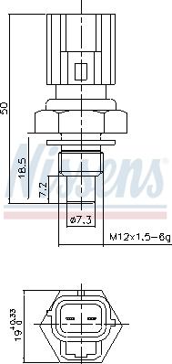 Nissens 207043 - Датчик, температура на охладителната течност parts5.com