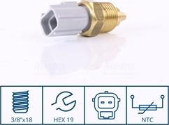 Nissens 207057 - Sensor, temperatura del refrigerante parts5.com