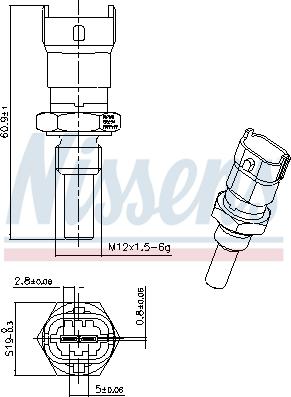 Nissens 207019 - Sensor, Kühlmitteltemperatur parts5.com