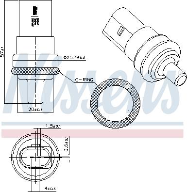 Nissens 207082 - Датчик, температура охлаждающей жидкости parts5.com