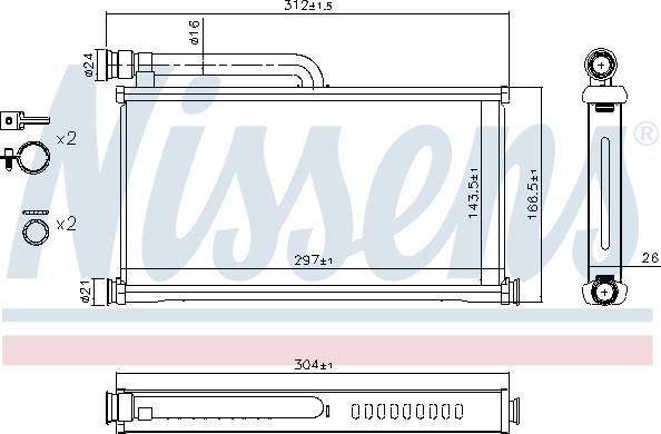 Nissens 70233 - Топлообменник, отопление на вътрешното пространство parts5.com