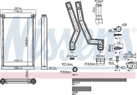 Nissens 707242 - Wärmetauscher, Innenraumheizung parts5.com