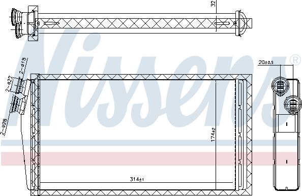 Nissens 707206 - Výměník tepla, vnitřní vytápění parts5.com