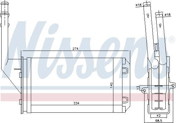 Nissens 71143 - Heat Exchanger, interior heating parts5.com