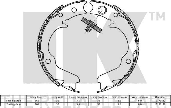 NK 2744646 - Sada brzdových čelistí parts5.com