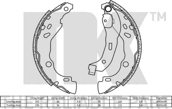 NK 2739690 - Juego de zapatas de frenos parts5.com