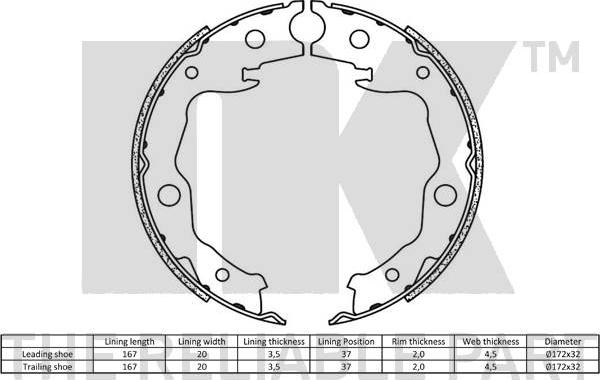 NK 2722777 - Set saboti frana parts5.com