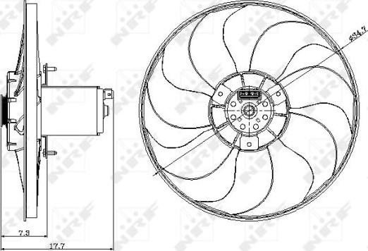 NRF 47404 - Fan, radiator parts5.com