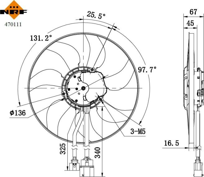 NRF 470111 - Wentylator, chłodzenie silnika parts5.com