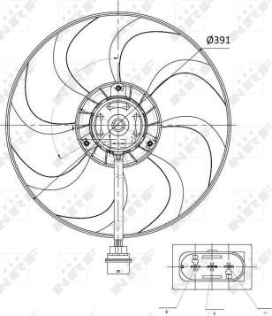 NRF 47375 - Wentylator, chłodzenie silnika parts5.com