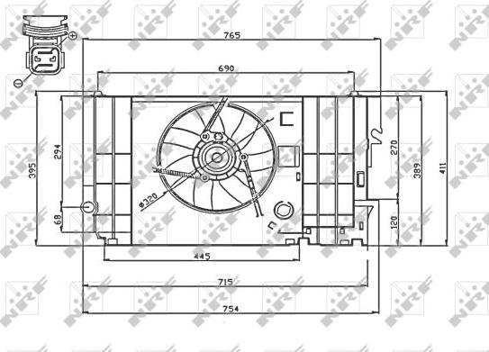 NRF 47740 - Větrák, chlazení motoru parts5.com