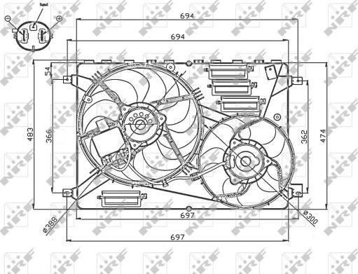 NRF 47754 - Ventilator, hlađenje motora parts5.com