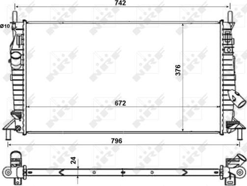 NRF 55327 - Radiator, engine cooling parts5.com