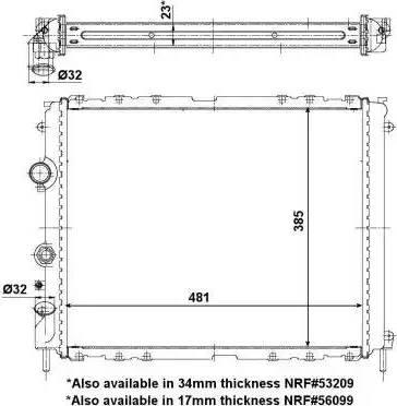 NRF 56098 - Chłodnica, układ chłodzenia silnika parts5.com