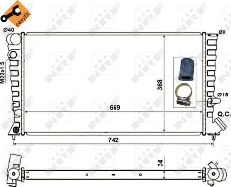 NRF 519510 - Jäähdytin,moottorin jäähdytys parts5.com