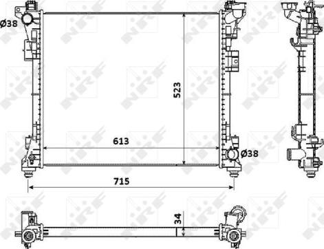 NRF 53900 - Hladilnik, hlajenje motorja parts5.com